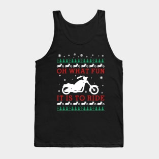Oh What Fun It Is To Ride Motorcycle Christmas Tank Top